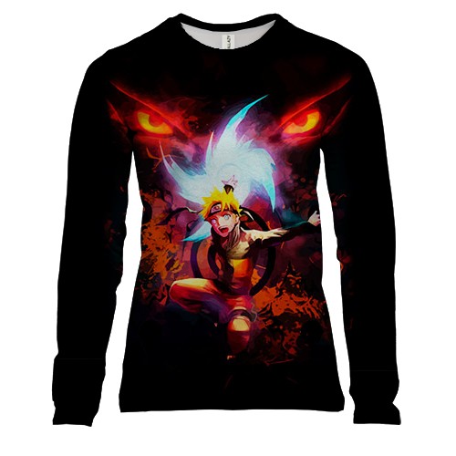 Жіночий 3D лонгслів Вогняний Наруто