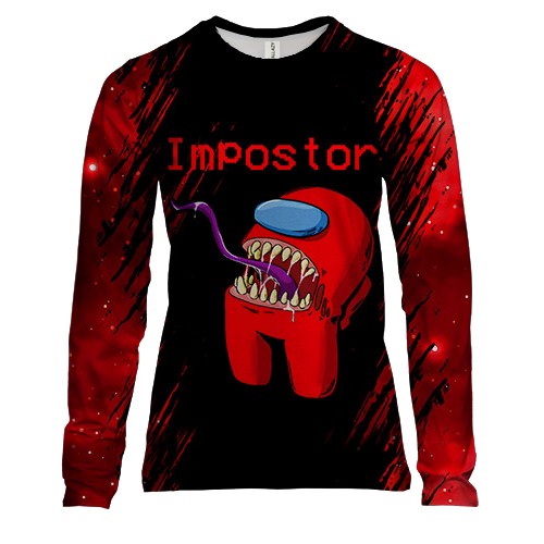 Женский 3D лонгслив Among us Impostor