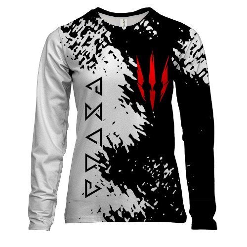 Жіночий 3D лонгслів The Witcher Гліфи