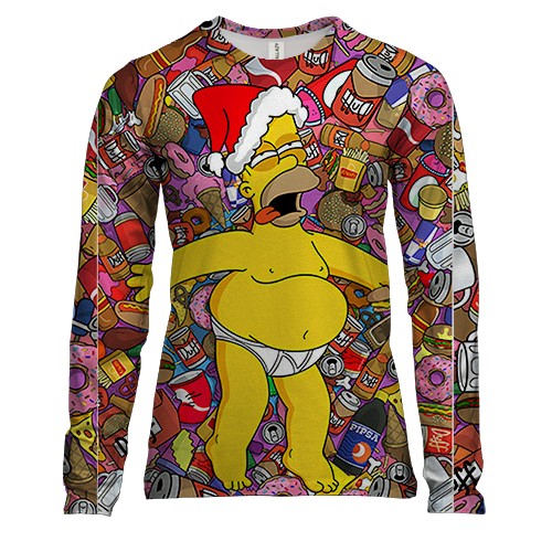 Жіночий 3D лонгслів "Обжора Гомер"