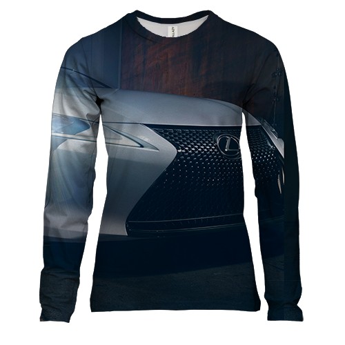 Жіночий 3D лонгслів White Tesla.