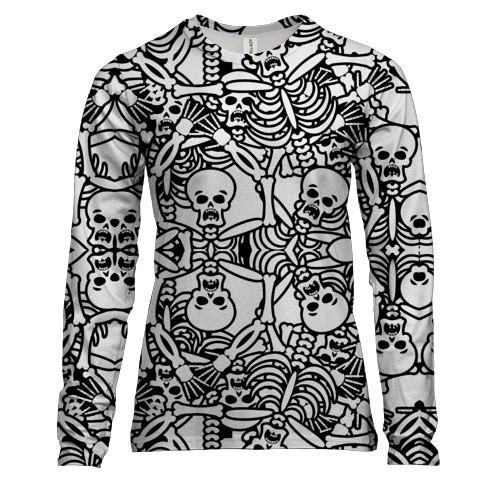 Женский 3D лонгслив со скелетиками