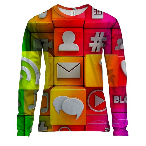 Женский 3D лонгслив Multicolor icons