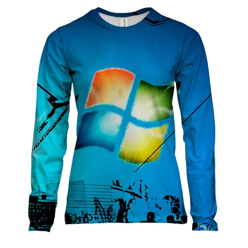 Жіночий 3D лонгслів Windows print