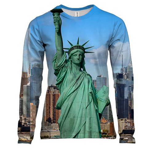Женский 3D лонгслив The Statue of Liberty