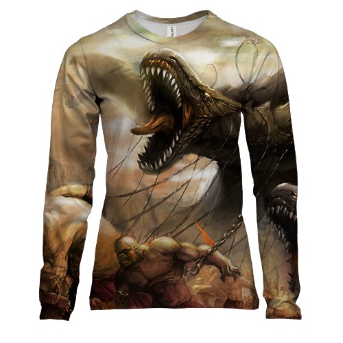 Женский 3D лонгслив Dinosaurs