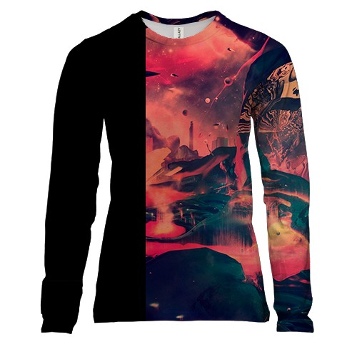 Жіночий 3D лонгслів Multicolor abstraction 16