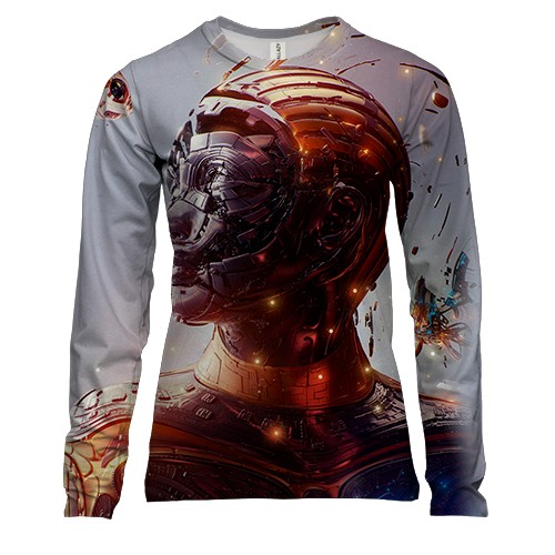 Женский 3D лонгслив Robot woman