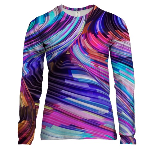 Женский 3D лонгслив Neon abstraction