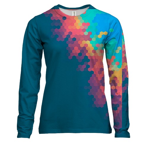 Женский 3D лонгслив Multicolor abstraction 15