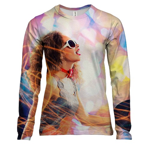 Женский 3D лонгслив Girl with a gram record