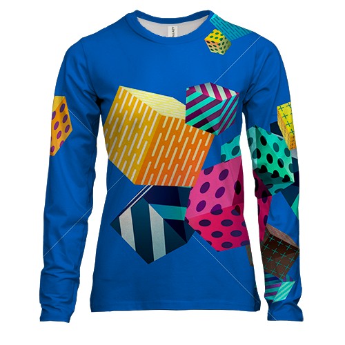 Жіночий 3D лонгслів Cubes abstraction