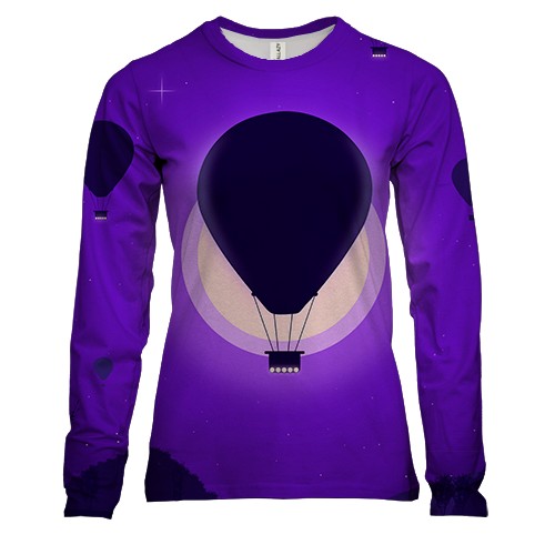 Женский 3D лонгслив Balloon purple