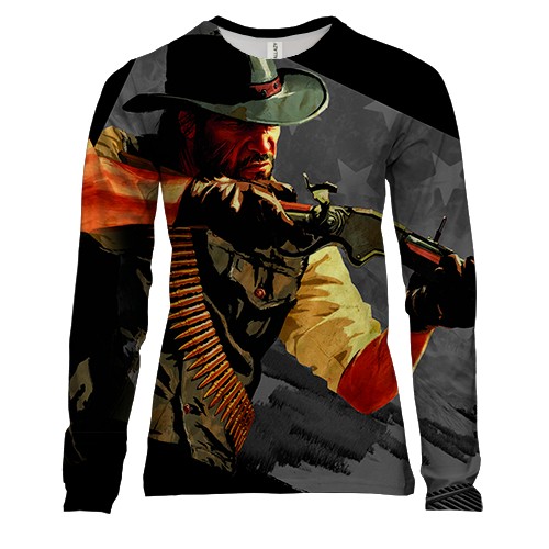Женский 3D лонгслив Red dead john marston
