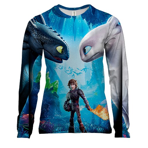 Женский 3D лонгслив How to Train Your Dragon: The Hidden World
