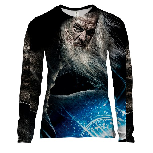 Женский 3D лонгслив Гендельф серый