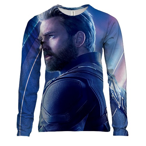 Женский 3D лонгслив Captain America portrait