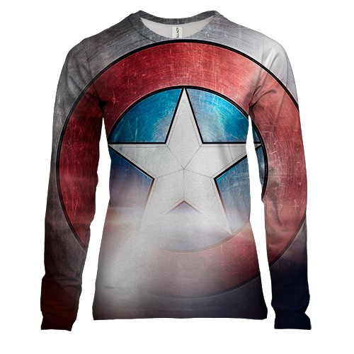 Женский 3D лонгслив Captain America