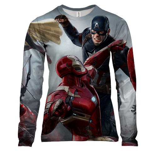 Женский 3D лонгслив The avengers attack