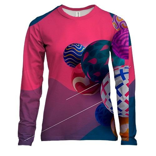 Жіночий 3D лонгслів Multicolor balls