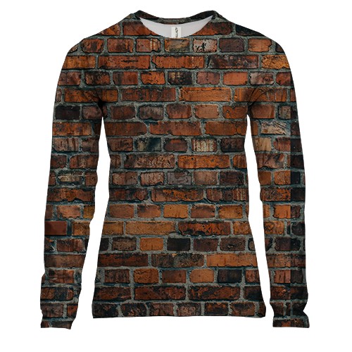 Женский 3D лонгслив Кирпичная стена