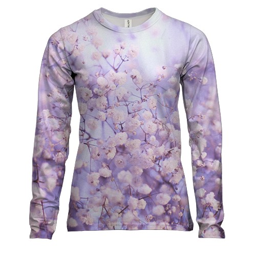 Женский 3D лонгслив Cute pink flowers