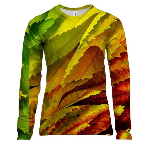 Женский 3D лонгслив Autumn leaves pattern