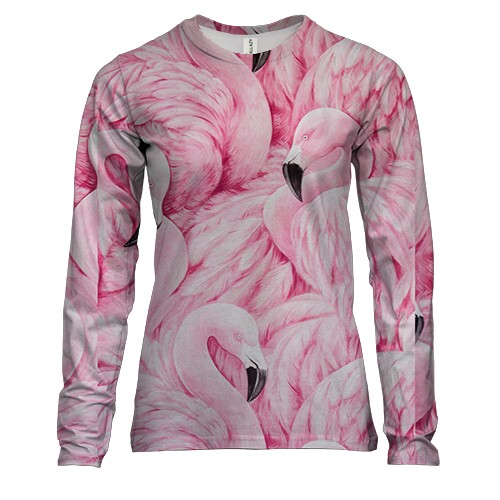 Женский 3D лонгслив Flamingo pattern