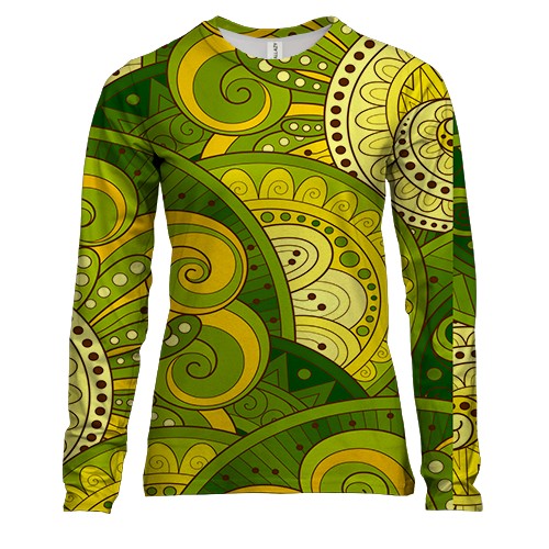 Жіночий 3D лонгслів Green mandala