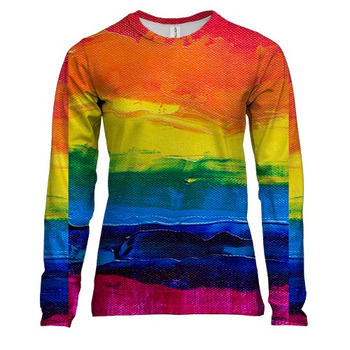 Женский 3D лонгслив Rainbow Abstraction 5