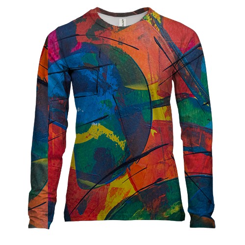 Женский 3D лонгслив Multicolor abstraction 9