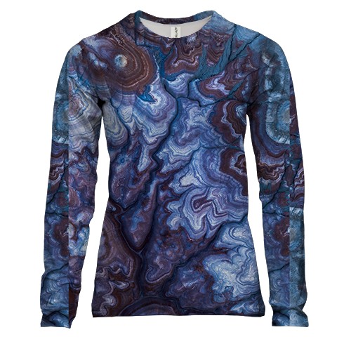 Жіночий 3D лонгслів Абстракція розводи фарби. 28