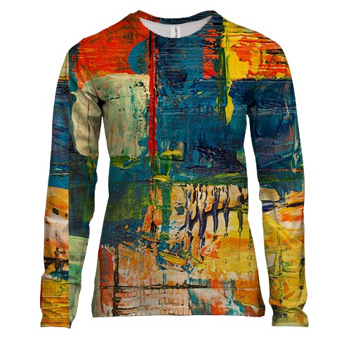 Женский 3D лонгслив Multicolor abstraction 7