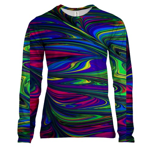Женский 3D лонгслив Rainbow abstraction 3