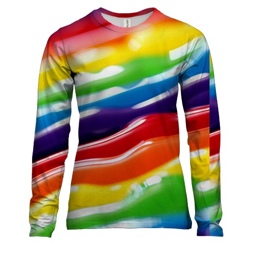 Женский 3D лонгслив Rainbow stripes