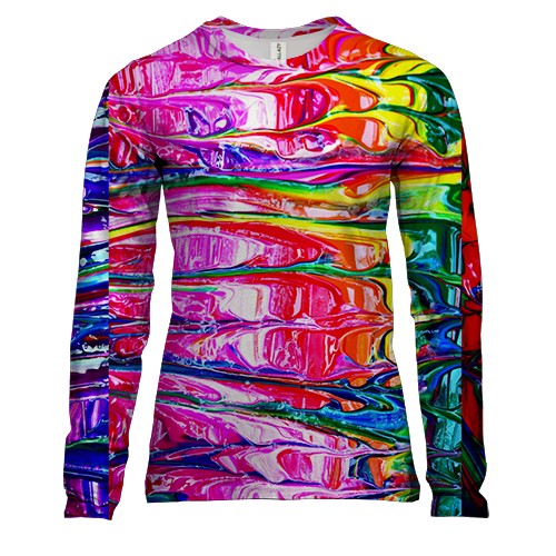 Женский 3D лонгслив Rainbow abstraction