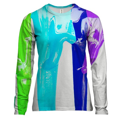 Женский 3D лонгслив Rainbow streaks