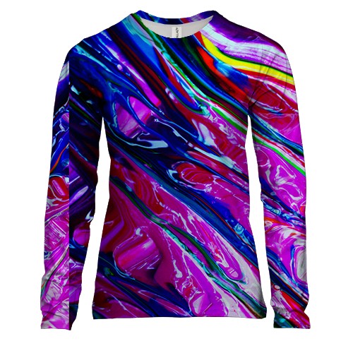 Женский 3D лонгслив Rainbow abstraction 2