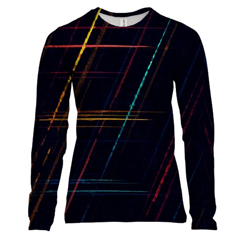 Женский 3D лонгслив Colored rays
