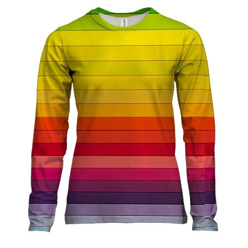 Женский 3D лонгслив Multicolor horizontal stripes