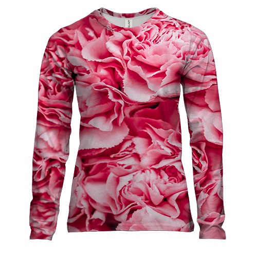 Жіночий 3D лонгслів Паттерн розовые лепестки