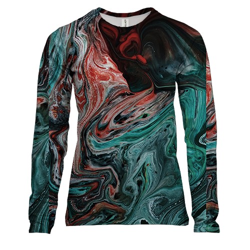 Жіночий 3D лонгслів Абстракція розводи фарби. 20