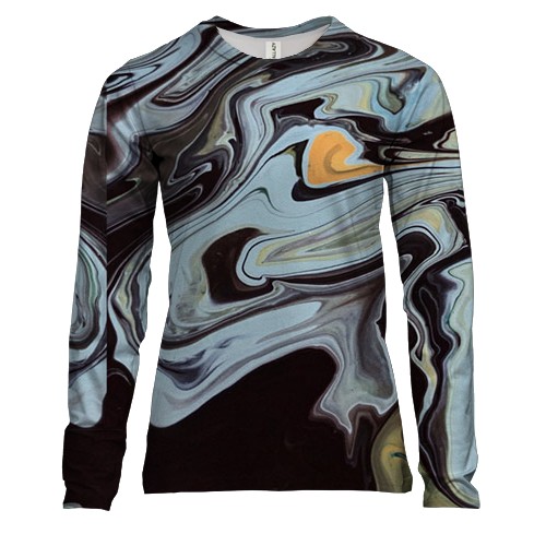 Жіночий 3D лонгслів Абстракція розводи фарби. 13