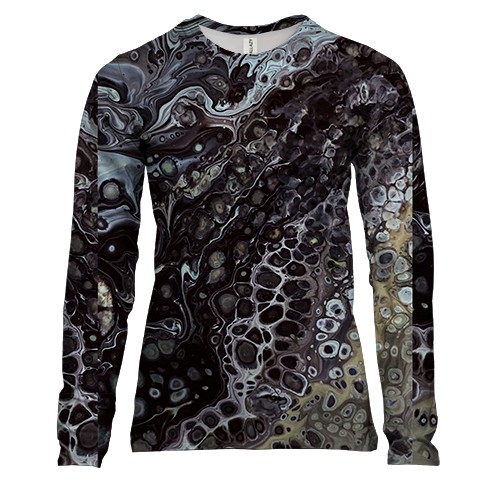 Жіночий 3D лонгслів Абстракція розводи фарби. 15