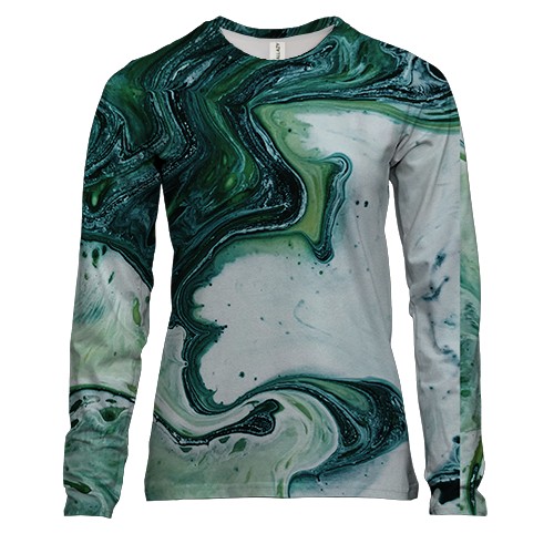 Жіночий 3D лонгслів Абстракція розводи фарби. 17