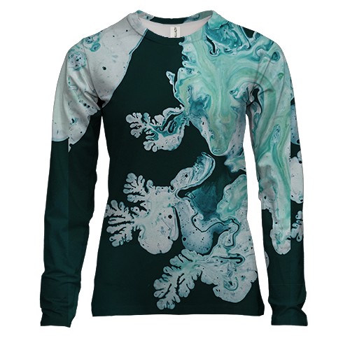 Жіночий 3D лонгслів Абстракція розводи фарби. 18