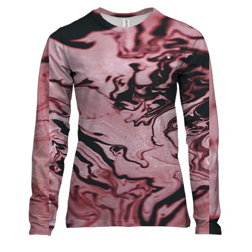 Женский 3D лонгслив Абстракция разводы краски. 8