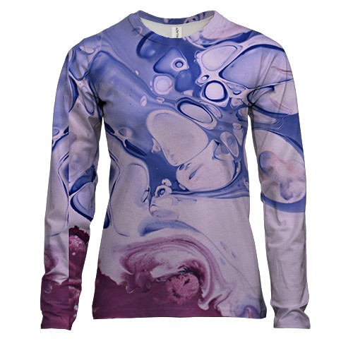 Женский 3D лонгслив Абстракция разводы краски. 9