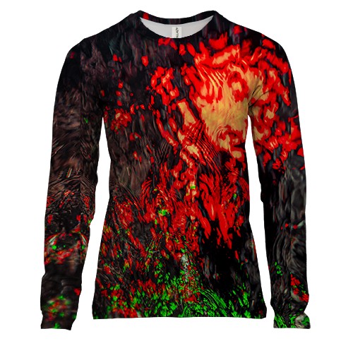 Женский 3D лонгслив Языки пламени