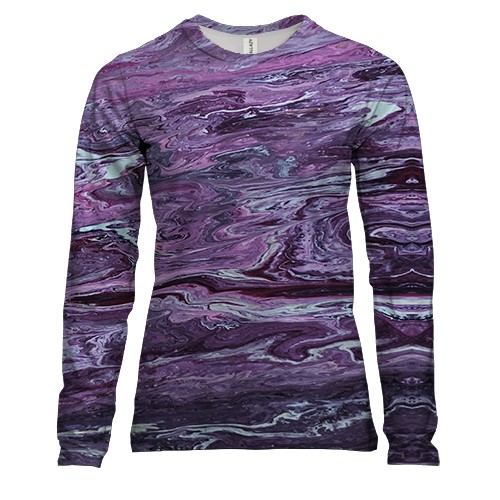 Женский 3D лонгслив Абстракция разводы краски.